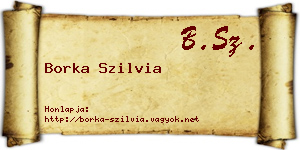 Borka Szilvia névjegykártya
