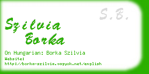 szilvia borka business card